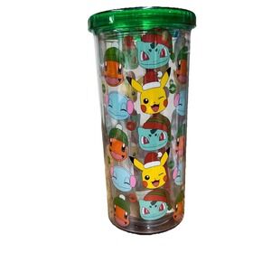 Pokemon 20oz Drink Travel Tumbler Pikachu Charmander Bulbasaur Holiday Christmas